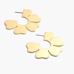 J.Crew Gold Blossom Hoop Earrings